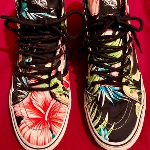 Vans Hawaiian Floral High Tops - Women’s size 10
